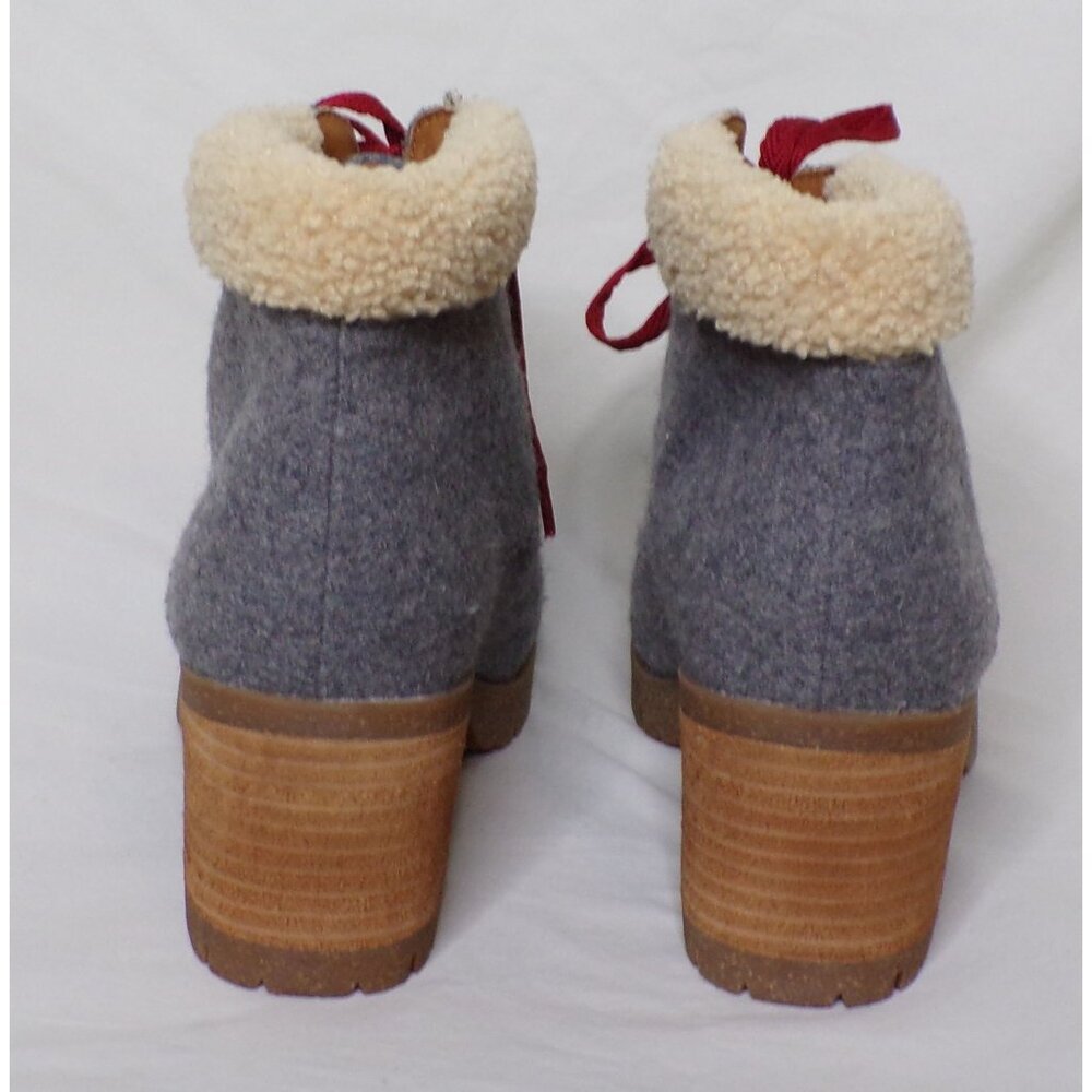 🆕KORKS Evie Lug Sole Wool Bootie Boot 8.5 Gray - Picture 5 of 11